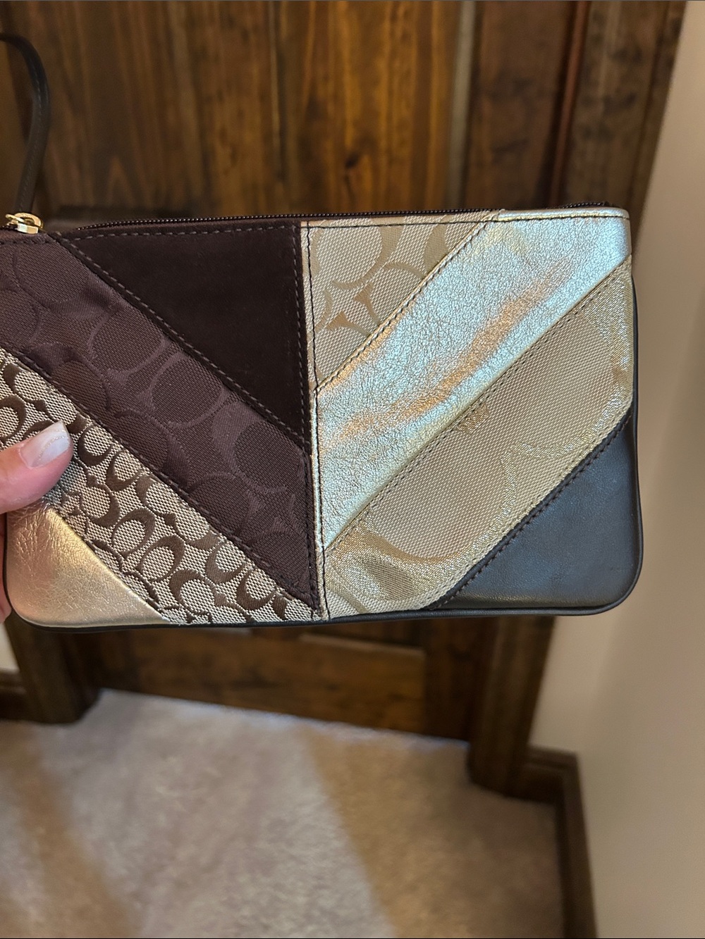 Coach Patchwork Metallic, Tan and Brown Wristlet Trio - Picture 8 of 16